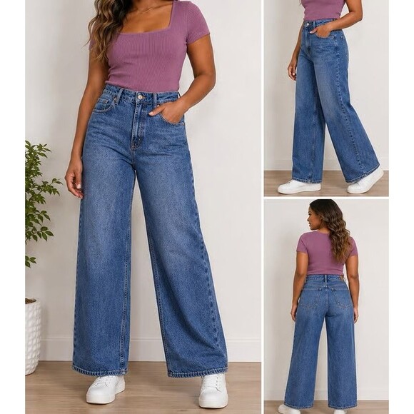 Old Navy Denim - Old Navy Mid Rise Wide Leg Women's Size 8 Denim Jeans